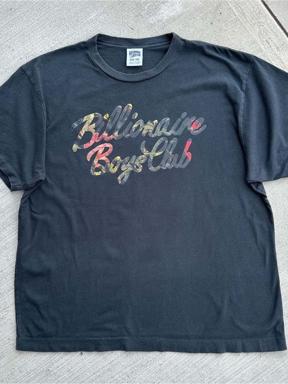 Billionaire Boys Club Black Tee with Flowerprint Script